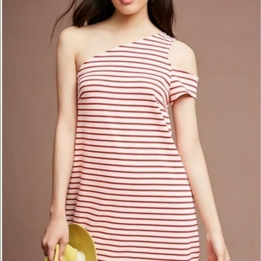 Anthropologie Maeve Off The Shoulder Stripped Dress. NWT - Picture 2 of 6